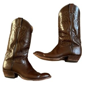 Justin Brown Leather Cowboy Boots | Style 2500 | Men's 10B